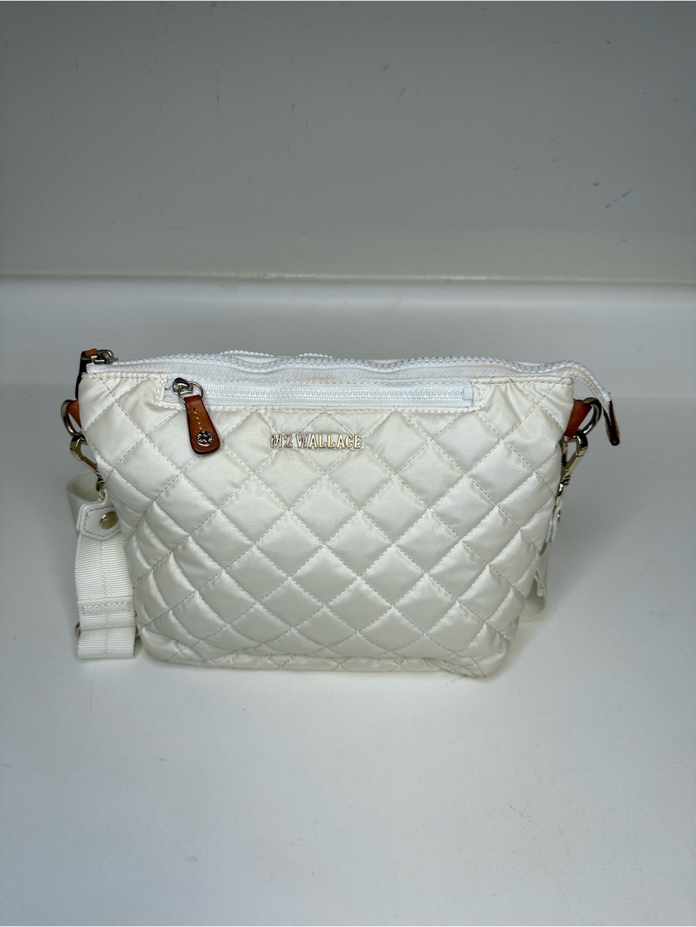 MZ Wallace Metro Scout Crossbody Bag in off white with Gold tone hardware